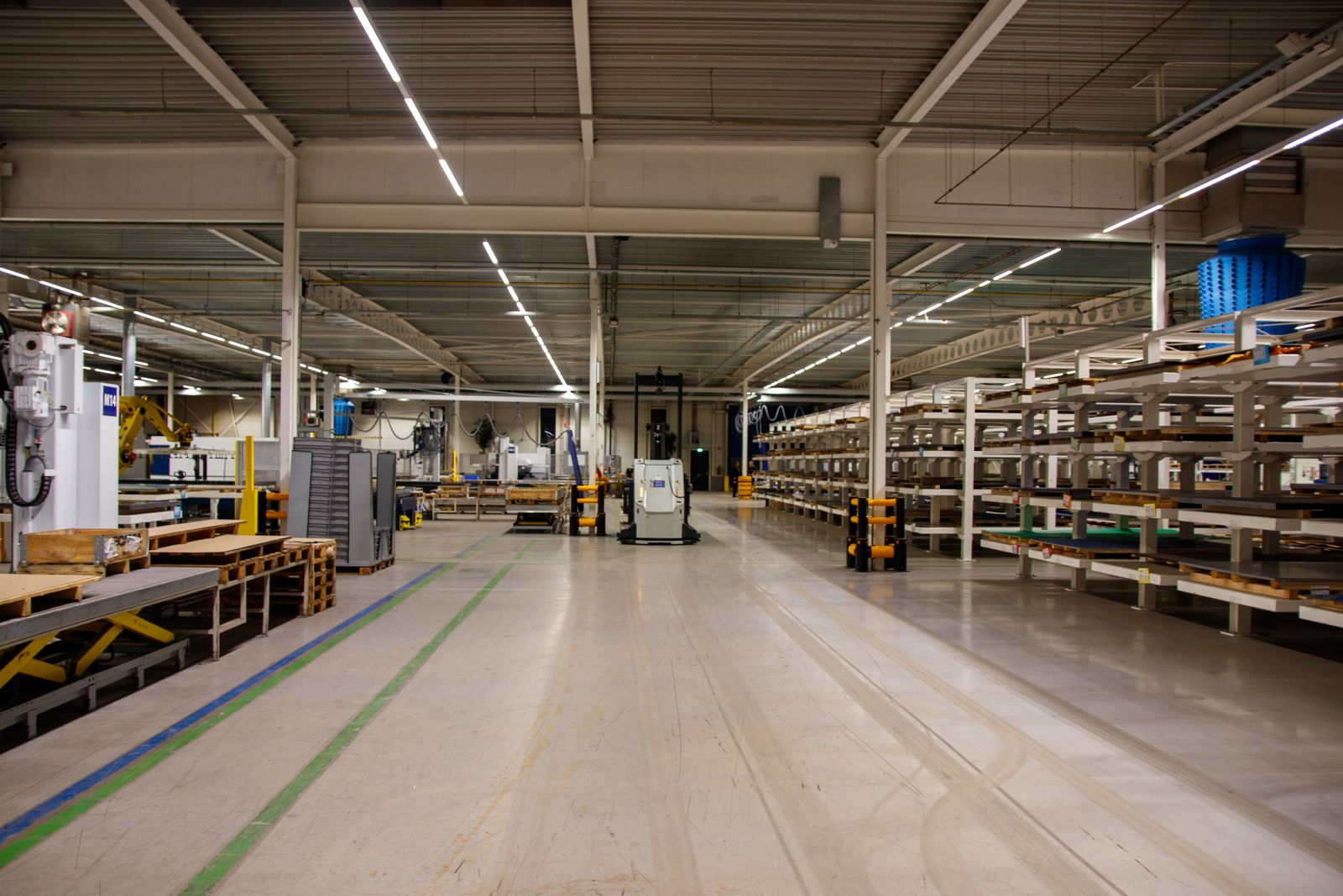Interior of a single tenant industrial building